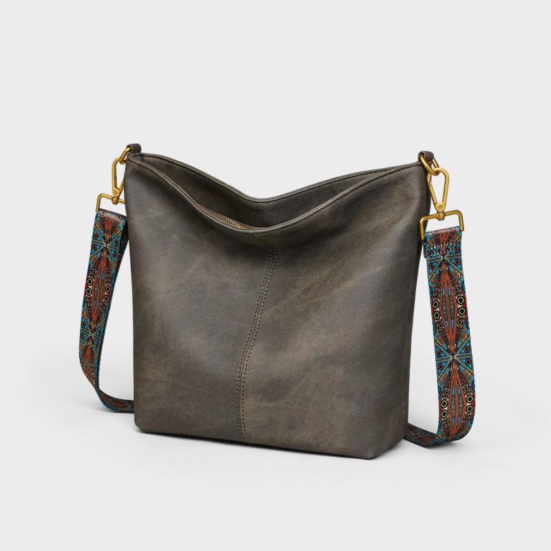 Womens Large Capacity Bucket Bag Soft PU Tote Crossbody Shoulder Daily Commute Casual Street Style