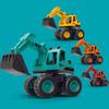 Excavator Plastic Toy For Kids With Inertia Drive And Movable Attachments