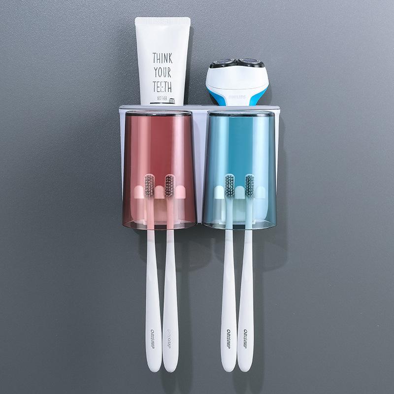 

Подставка для зубных щеток, Безотверстийный стакан для полоскания рта, Стакан для чистки зубов, Настенный для ванной комнаты, Настенный набор диспенсеров для зубной пасты Two cups
