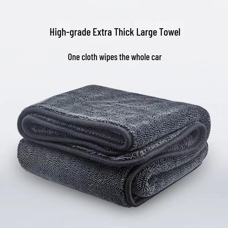 Korean Double-Sided Water Absorption Car Wash Towel with Edge Binding