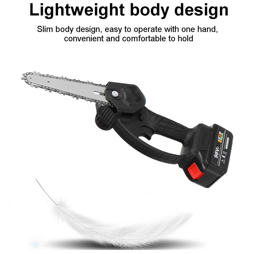 6 Inches One-handed Garden Logging Power Tool 3000W Mini Electric Chain Saw 98VF/68VF With 2Pcs Battery Woodworking Pruning ChainSaw