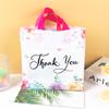 10pcs Thank You Gift Bag with Handles Plastic Floral Design Thank You Tote Bags Birthday Party Packing Bags Wedding Favors Bag