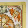 Hermes Carree90 Schal Vive le Vent Kazeyo Fuke gelbe Seide Damen Gebraucht