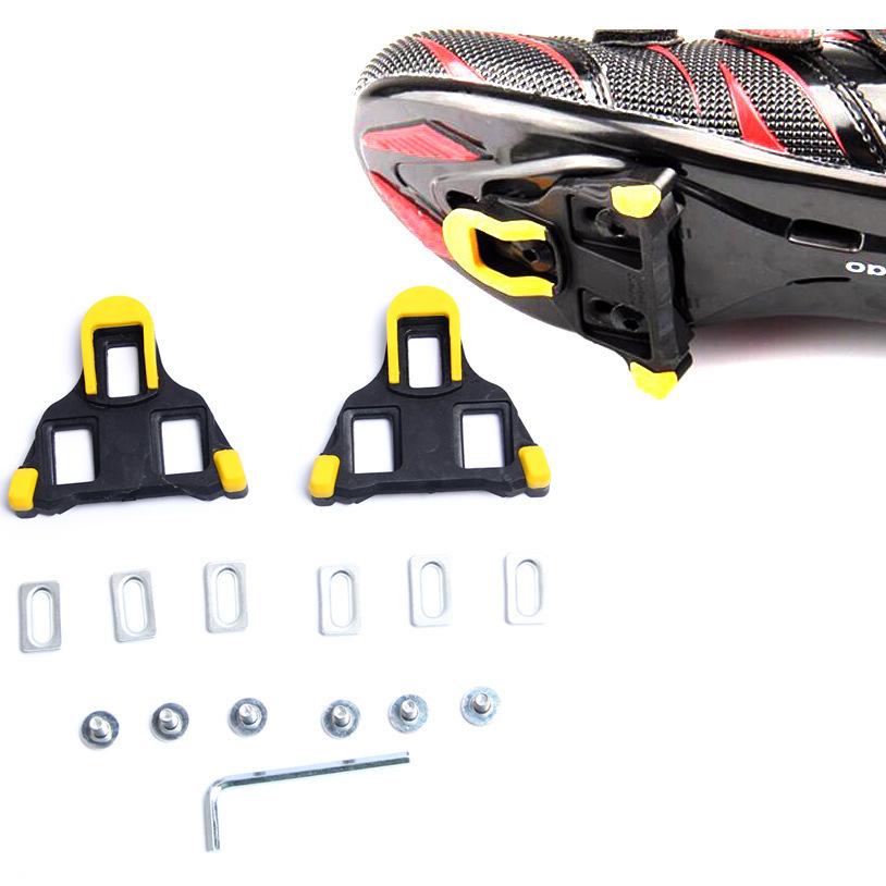 Self-Locking 6-Degree Bicycle Shoe Cleat Set for Road and Mountain Bikes with Lock-In Technology