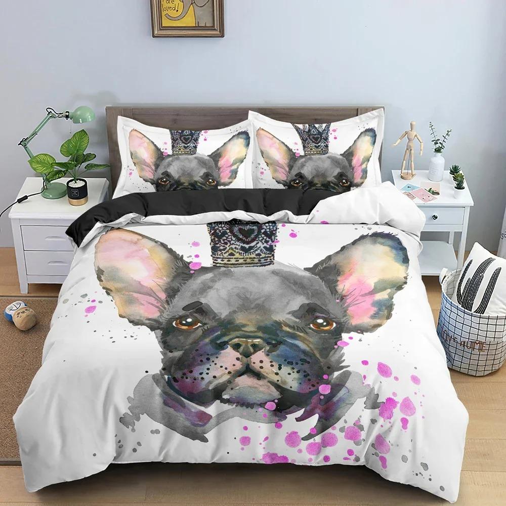 Cartoon Pet Bedding Set Cute Animals Duvet Cover Pattern Comforter Covers Twin King Size Quilt Cover With Pillowcase Bedclothes
