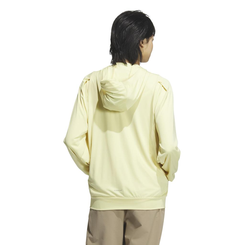 Adidas KQD90 Women's UV Knit Full-Zip Hoodie Jacket, Powder Yellow (JP0030)