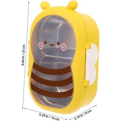 Cartoon-LunchboxEdelstahl-Lebensmittelbehälter mit 2 FächernIsolierte LunchboxSnackbehälter für KinderSchüler