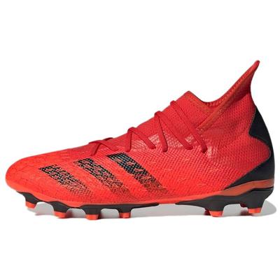 Freak.3 Punta Rotonda Allacciato MG (Borchie corte in gomma) Scarpe da calcio antiscivolo resistenti all'usura ammortizzanti da uomo Scarpe da calcio rosso nero FY6303