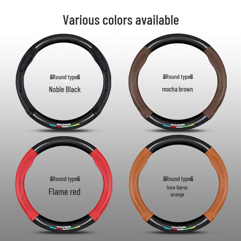 Modern Genuine Leather Steering Wheel Cover for Elantra, Santa Fe, Ix25, Yue Dong, Ix35, Yuelan, Tusheng, Reina
