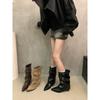 American Spice Girls Belt Buckle Pants Boots Short Boots Women's Boots Early Autumn Niche Design Short Boots Western Boots
