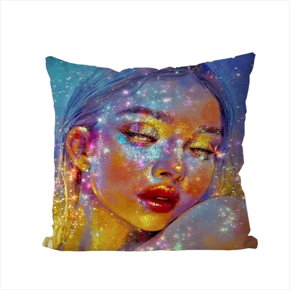 Eunpyon Art Pillow Case For Car Sofa Decorative Home Doublesided Print Plush Square Throw Pillow Cushion Cover