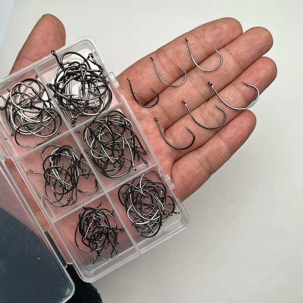 120pcs Fish Hook Set, Including Drop Shot Hooks, Wacky Hooks, Loach Hooks, Bass-Specific Hooks, Soft Worm Hooks, and Reinforced