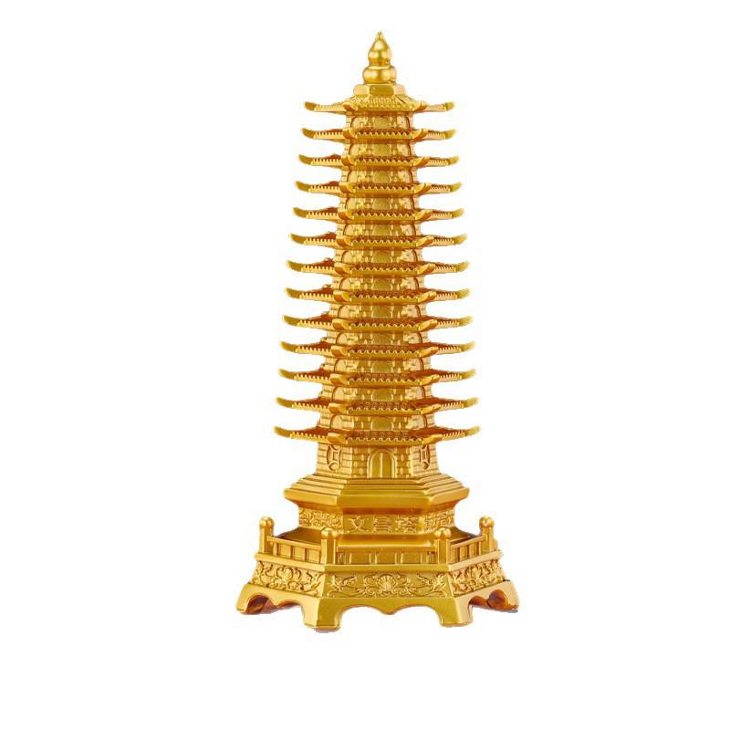 Wenchang Pagoda Resin Figurine: Thirteen-story Ornament for Living Room, Office, or Study Desk