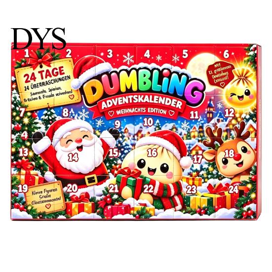 Stocking Stuffers for Kids 2026 Christmas Squeeze Toy Advent Calendar, 24-Day Dumpling Bun Fidget Surprise Gift Box Countdown Box, Soft TPR