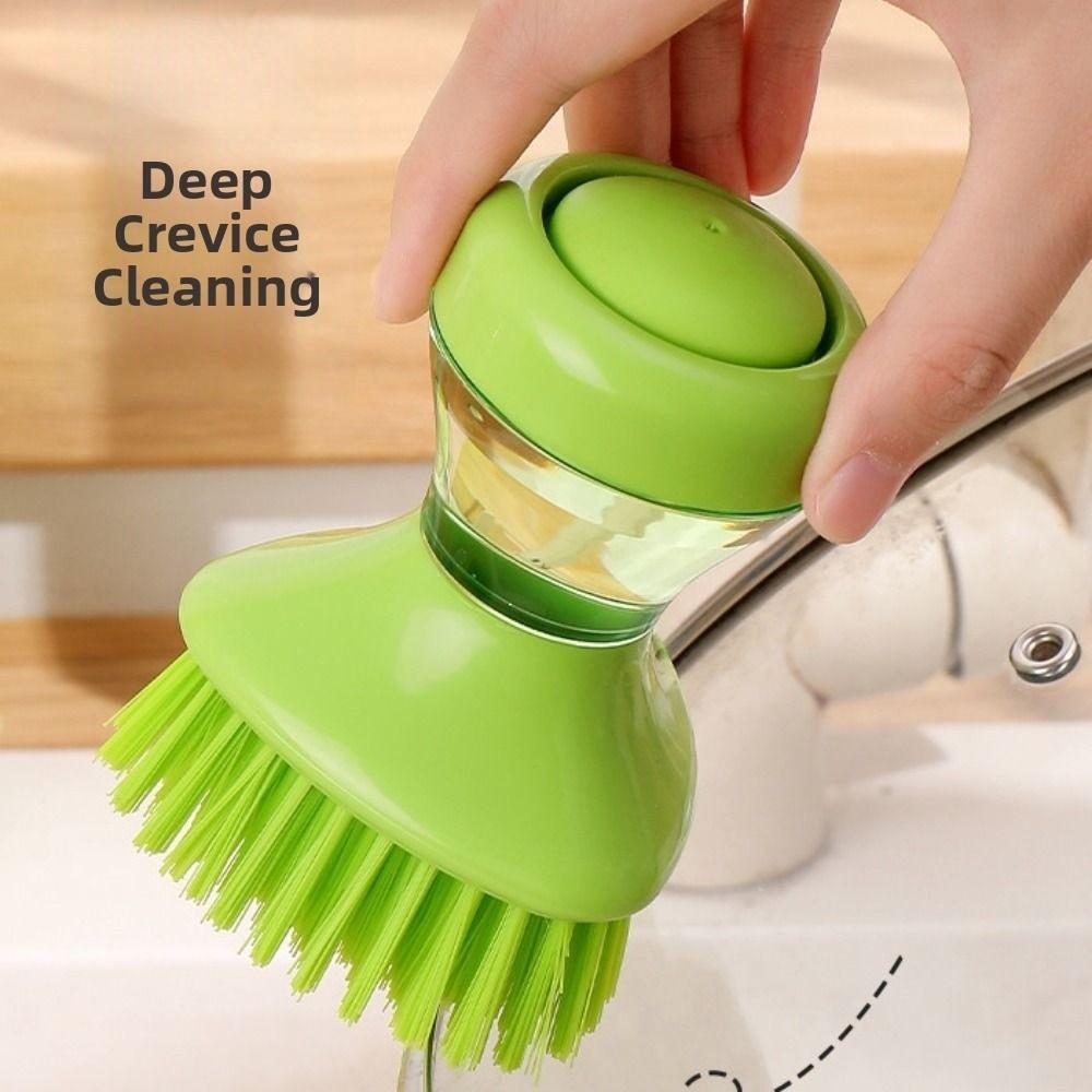 Creative Automatic Liquid Dishwashing Brush Non-Slip Cookware Cleaner Brush for Pots Dishes Bowl