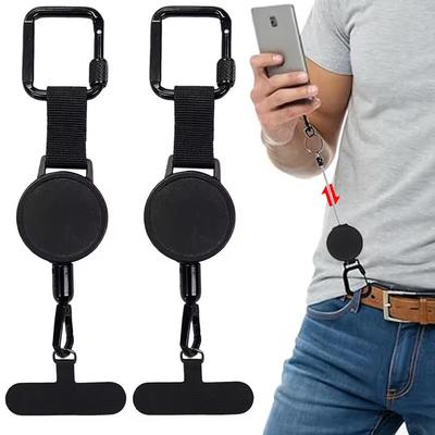 Einziehbarer Diebstahlschutz-Handyhalter Smartphone-Sicherheitsband mit Karabiner Anti-Drop-Gurt für Wandern Radfahren Klettern
