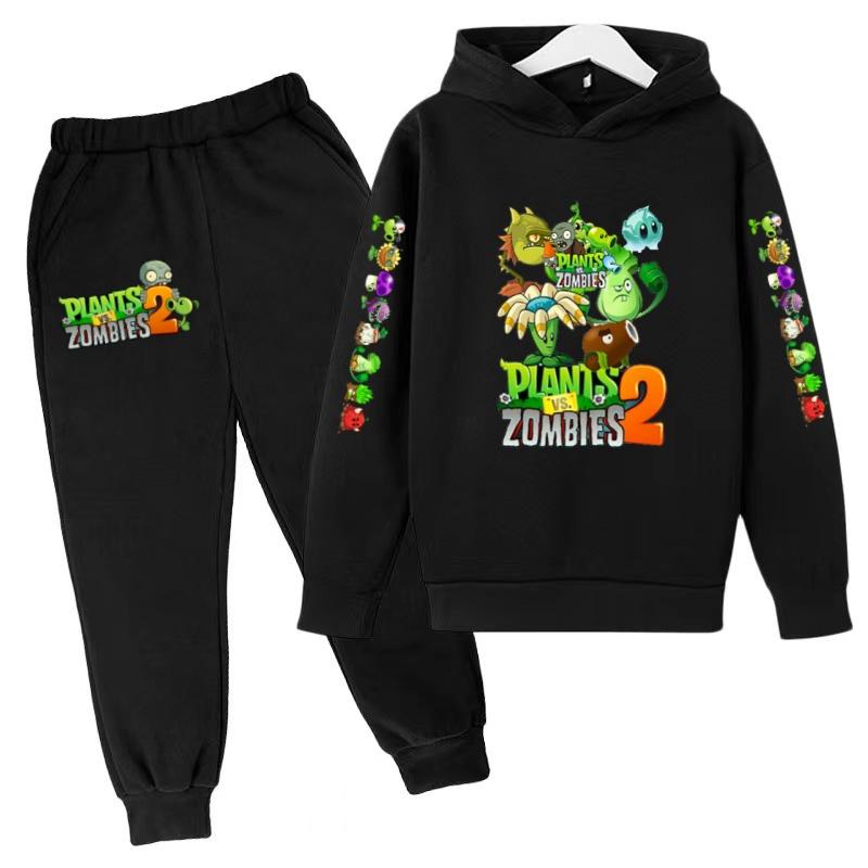 Kids Fall/Winter Hoodie Boy Girl Toddler Pullover 3-12Yrs Fashion Cartoon Game Print Clothes Casual Top+Pants 2P Sports Coat Set