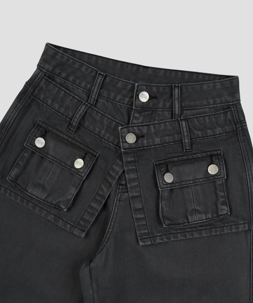 Beodeonteu Garment Dyed Multi-Pocket Layered Pants [Charcoal]
