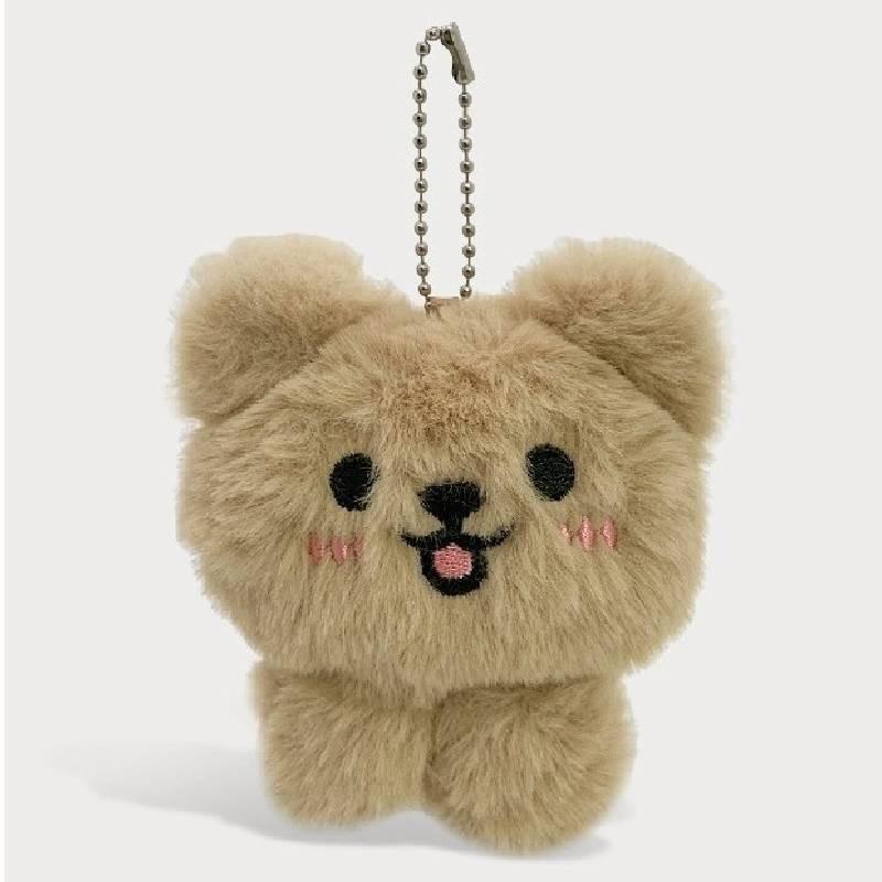 

Charming Pink Bow Plush Teddy Bear Backpack Charm Adorable Cartoon Keychain Bead Chain Bear