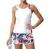 Womens Tankini Bathing Suits Two Piece Flag Print Athletic Tank Top with Boyshorts Modest Coverage Swimwear Set