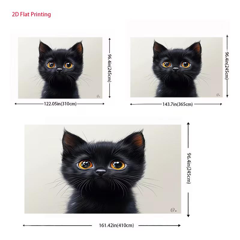 2D Cute Black Kitten Backdrop Pet Lovers Photography Decoration