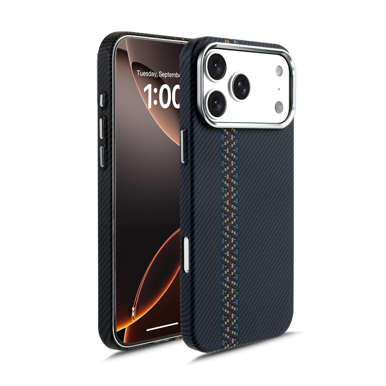Magnetic Kevlar Pattern Hard Case for Apple iPhone 17 & 16 Pro Max iPhone 13 Pro Max