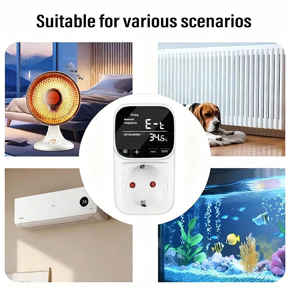 WIFI Thermostat Socket Multi-Function Temperature Controller Outlet with Timer Switch Sensor Probe Heating Cooling Switch