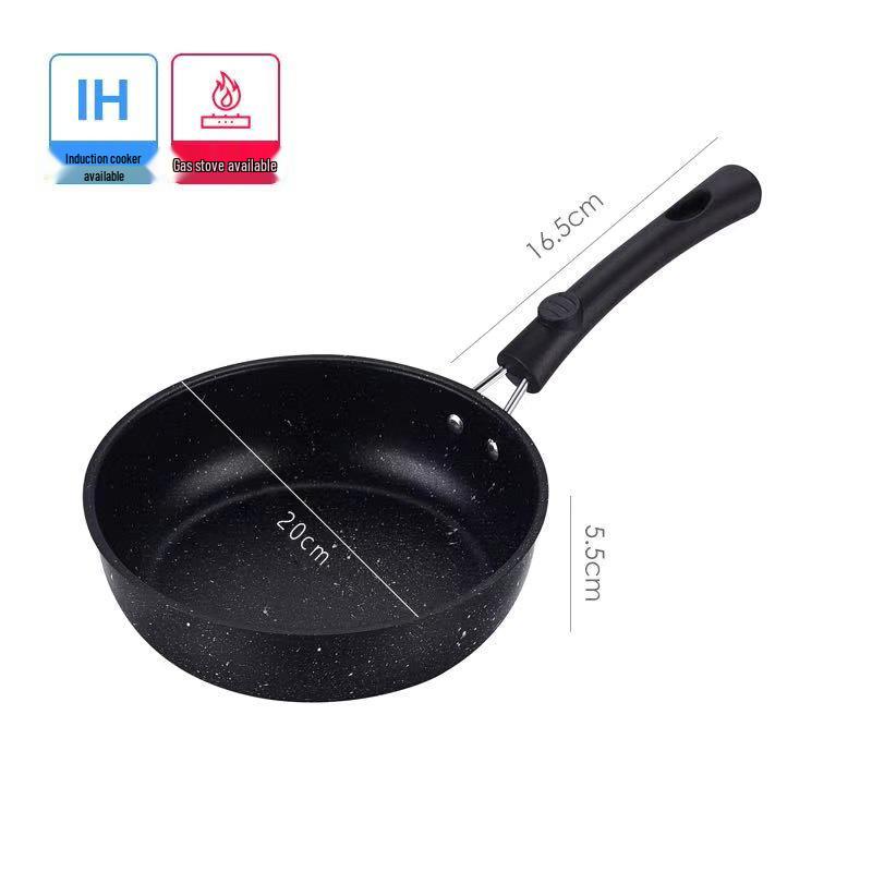 Mini Non-stick Frying Pan for Eggs and Steak, Induction Compatible, Flat-bottomed Maifan Stone Cookware