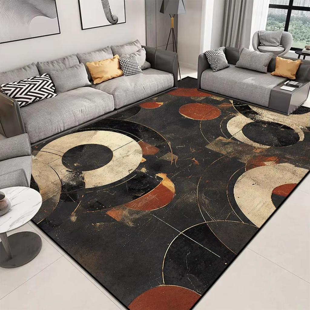 Geometrische Teppiche für große Flächen zur Wohnzimmerdekoration Moderne Luxus-Sofa-Tischteppiche Schlafzimmer Rutschfeste Fußmatte Waschbare Fußmatten