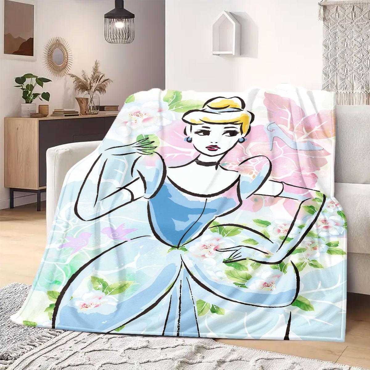 

princess Cartoon Print Flannel Blanket for Travel Picnics Bedrooms Sofas Beds Chairs Home Decor All Seasons Various Sizes 75x90cm