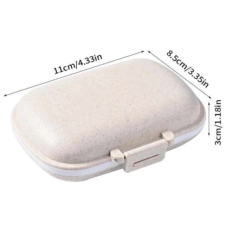 

8 Grids Portable Pill Case, Minimalist Travel Medicine Organizer, Compact Weekly Tablet Storage Box