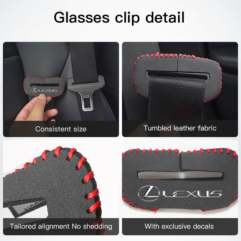 Leather Car Seat Belt Clip Protector Cover Anti-Scratch Buckle For Lexus IS250 IS200 CT200h GS300 LS430 RX450h LX570 IS300 ES300