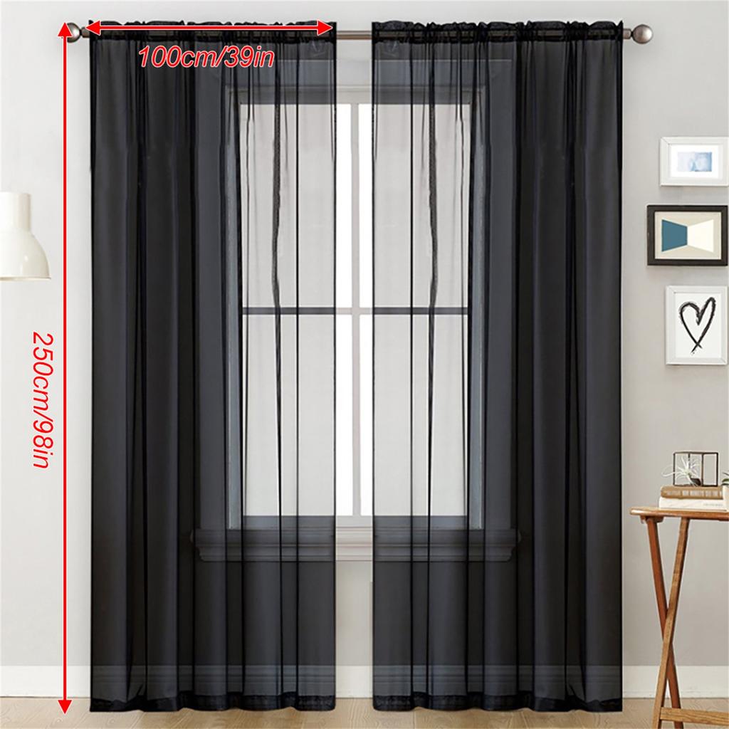 Sheer Curtains High Density Fabric Machine Washable Window Curtain Panels Voile Curtains for Living Room Bedroom