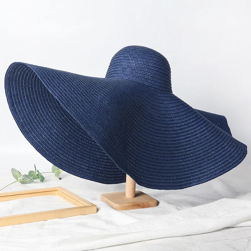 Cappello da Sole Oversize a Tesa Larga 70cm da Viaggio Grande Protezione UV Paglia da Spiaggia Cappelli Estivi da Donna Floppy Pieghevole
