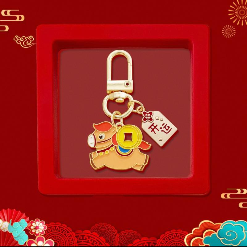 Festival Key Holder 2026 Year Of The Horse Keychain Pendant Cartoon Pony Backpacks Charm For New Year Gifts