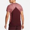 Nike Men's Red Colorblock Stripe Tennis Quick-Dry Short-Sleeve T-Shirt