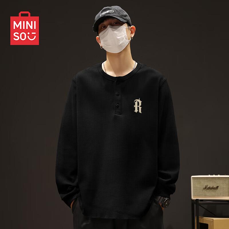 MINISO Men s Relaxed Fit Long Sleeve Vintage Print T-shirt XL