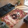 Panda Theme Crystal Velvet Rug Personalized Custom Name Text Soft Floor Mat Home Decor