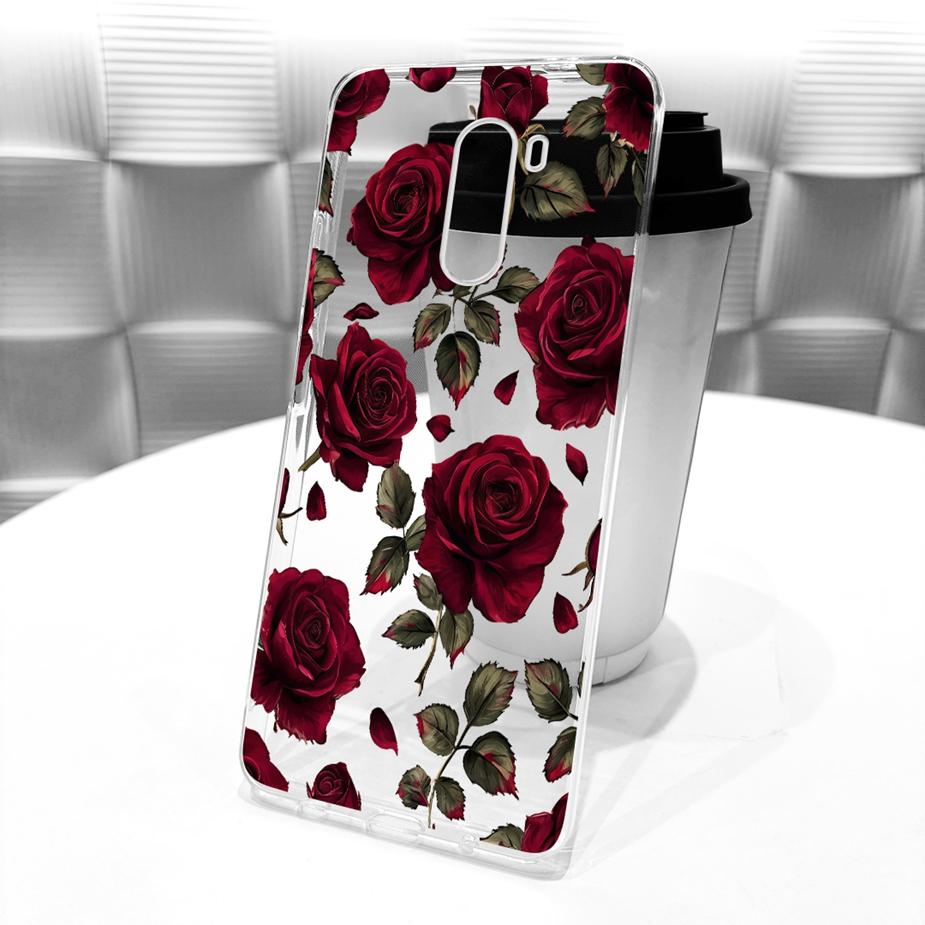 Para Xiaomi Pocophone F1 Funda Lujo Lazo Flores Pintadas Cubierta 6.18'' Suave TPU Funda para Teléfono Para Xiaomi Poco F1 PocoF1 Fundas Bumper