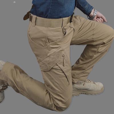 Men Combat Army Military Pants Cotton Many Pockets Stretch Flexible Man Casual Trousers
