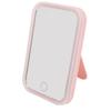 Lighted Makeup Mirror Pink LED Touch Control Square Mirror Desktop Fill In Adjustable Brightness Rotative Vanity Mirror