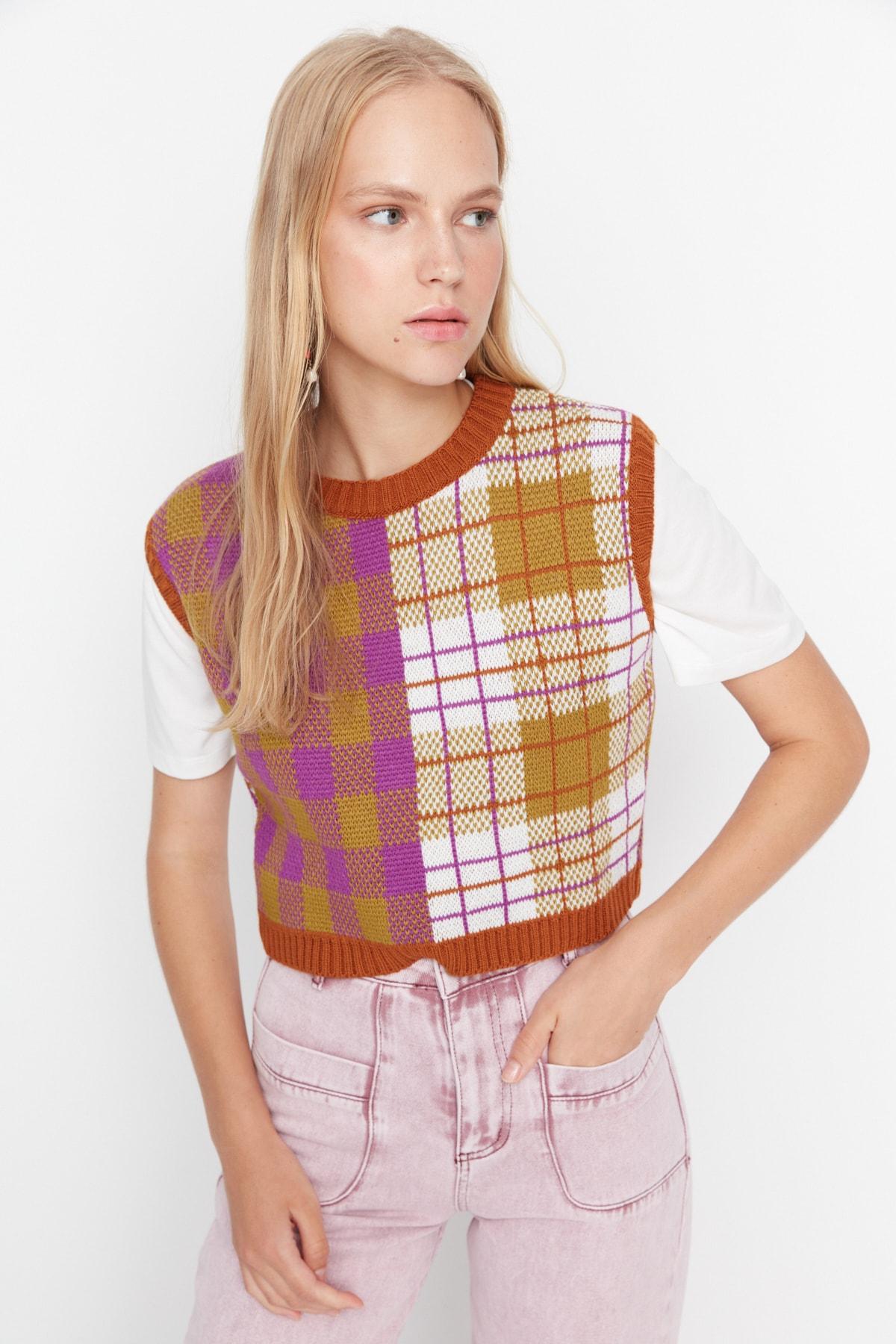 

Свитер Жилет - Розовый - Стандартный крой