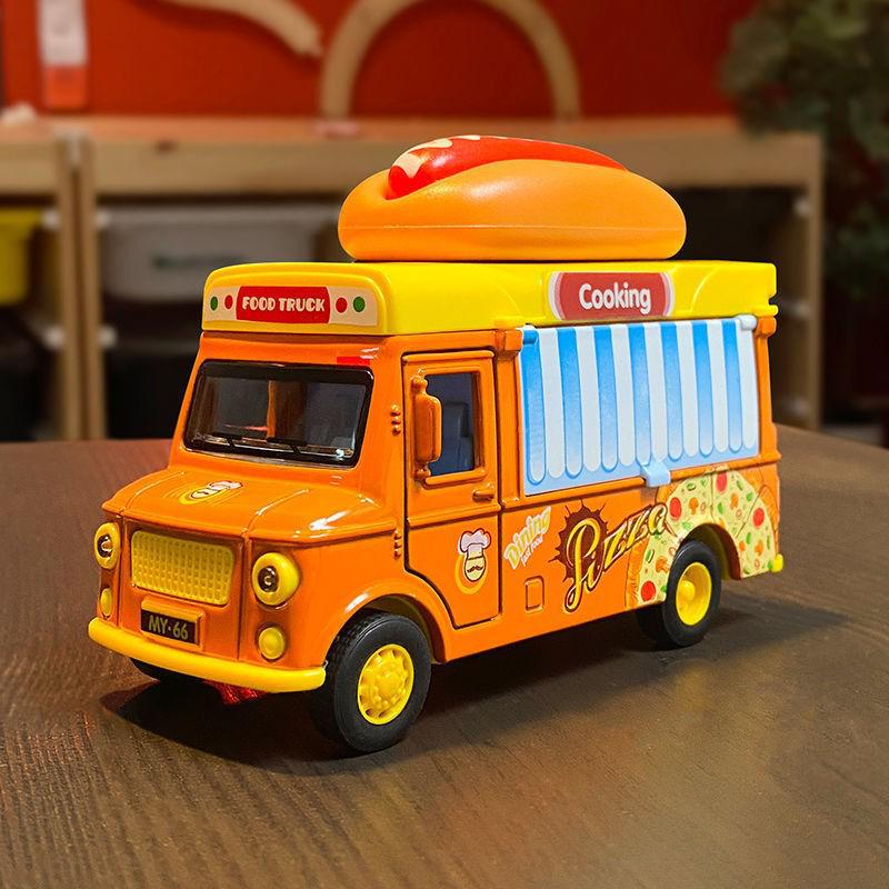 Children's Pull-Back Alloy Toy Bus with Ice Cream, Popsicle, Hamburger, & Kitchen Music