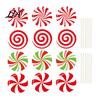 Outdoor Holiday Lawn Decorations 12Pcs Christmas Candy Yard Stakes, Hollow Board Garden Decor with Metal Spikes, Tree Ground Inserts Red White