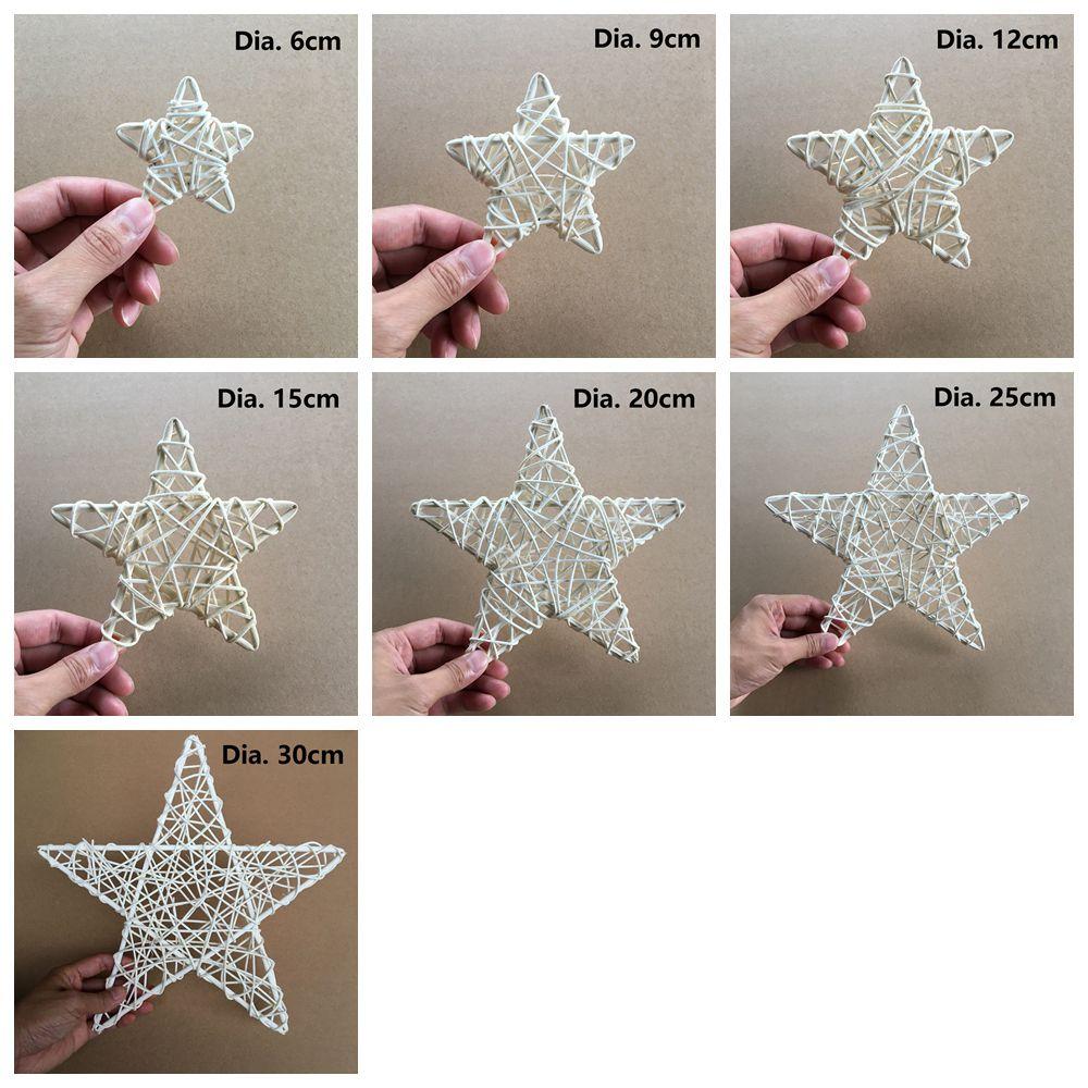 White Rattan Star Christmas Decoration Woven Wreaths DIY Handicraft Home Ornaments Wedding Party Supplies Indonesian Vine