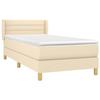 Maison Exclusive - Sommier à lattes de lit avec matelas Crème 100x200 cm Tissu