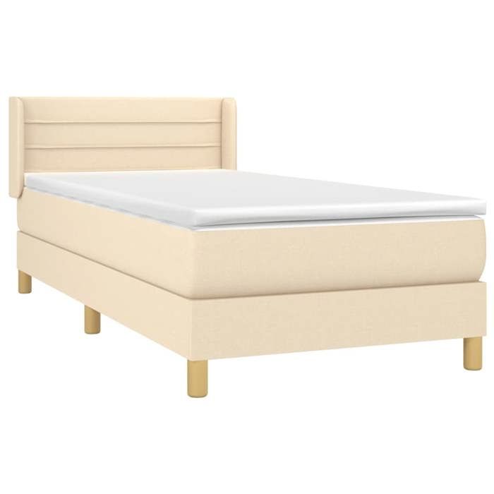 Maison Exclusive - Sommier à lattes de lit avec matelas Crème 100x200 cm Tissu