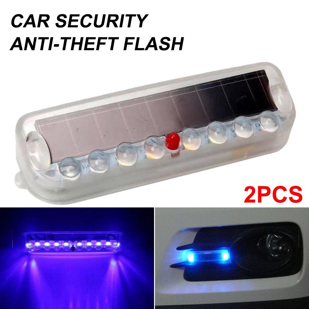Cheap 1pcs Solar LED Light Car Burglar Alarm 10 LED Lamp Antitheft