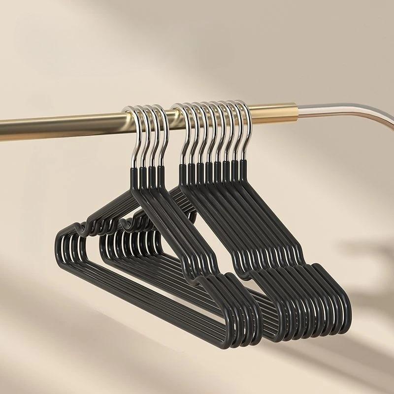 Metal Clothes Hangers, Anti-Slip Heavy Duty Space Saving Hangers for Closet Organization, Garage, Boutique & Home Use