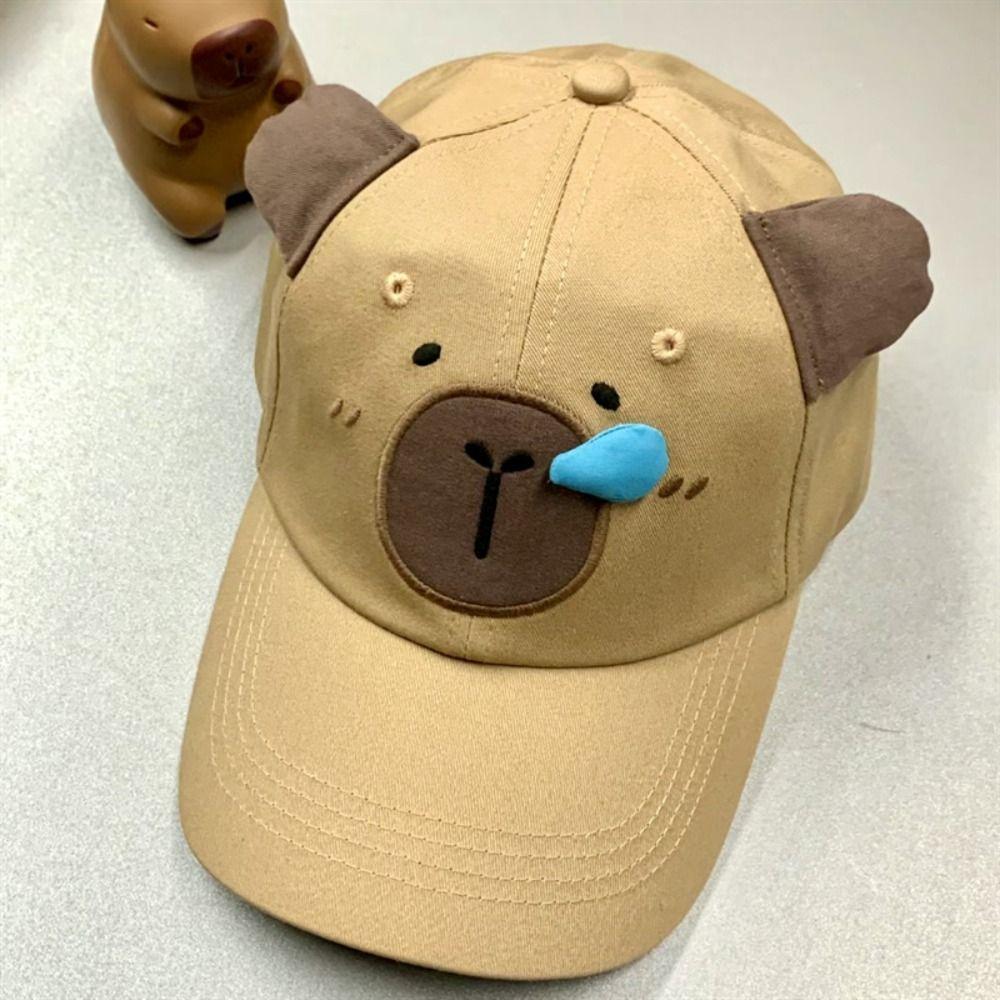 Runny Nose Cartoon Sun Hat Korean Style Peaked Cap Retro Capybara Baseball Cap  Outdoor